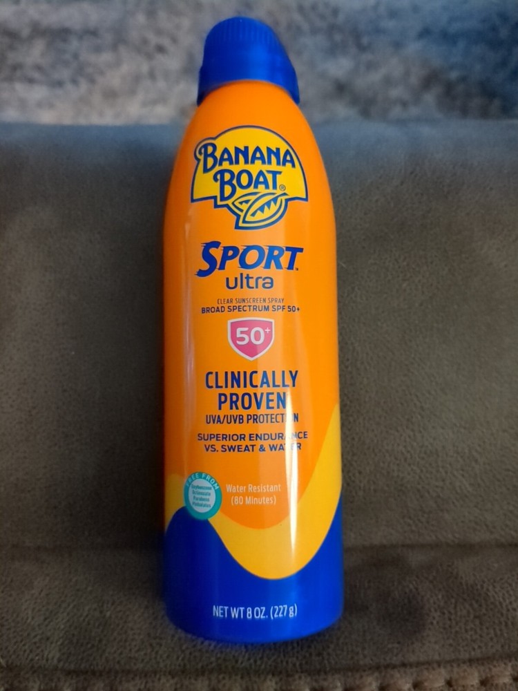 Banana Boat Sport Ultra Clear SPF 50+ Sunscreen Spray 8 Oz Expires 10/25