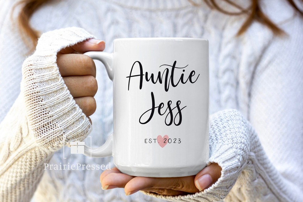 Auntie Est 2023 Mug New Aunt Mug New Aunty Gift Christmas Gift Aunt Custom Mug P