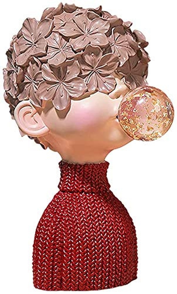 Resin Statue Figurine Bubble Boy Sculpture Lovely Boy Sculpture Desktop Ornam...