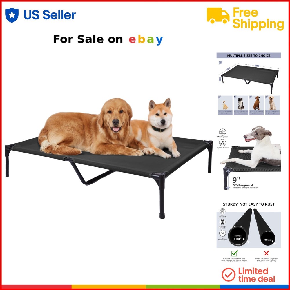 Waterproof Elevated Cooling Dog Bed with Washable Mesh Large Raised Cot  
