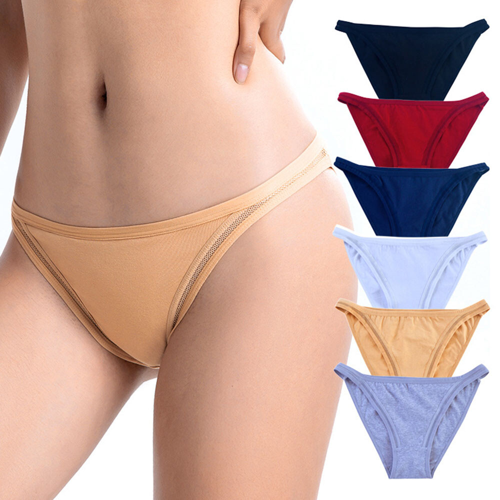 Women Underwear Briefs Knickers Thongs Panties Cotton Crotch Breathable Sol