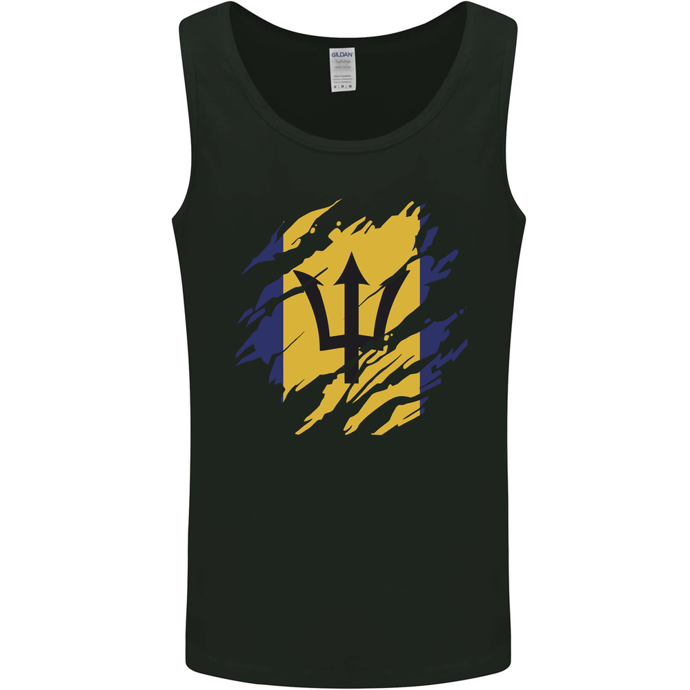 Torn Barbados Flag Barbadians Day Football Mens Vest Tank Top