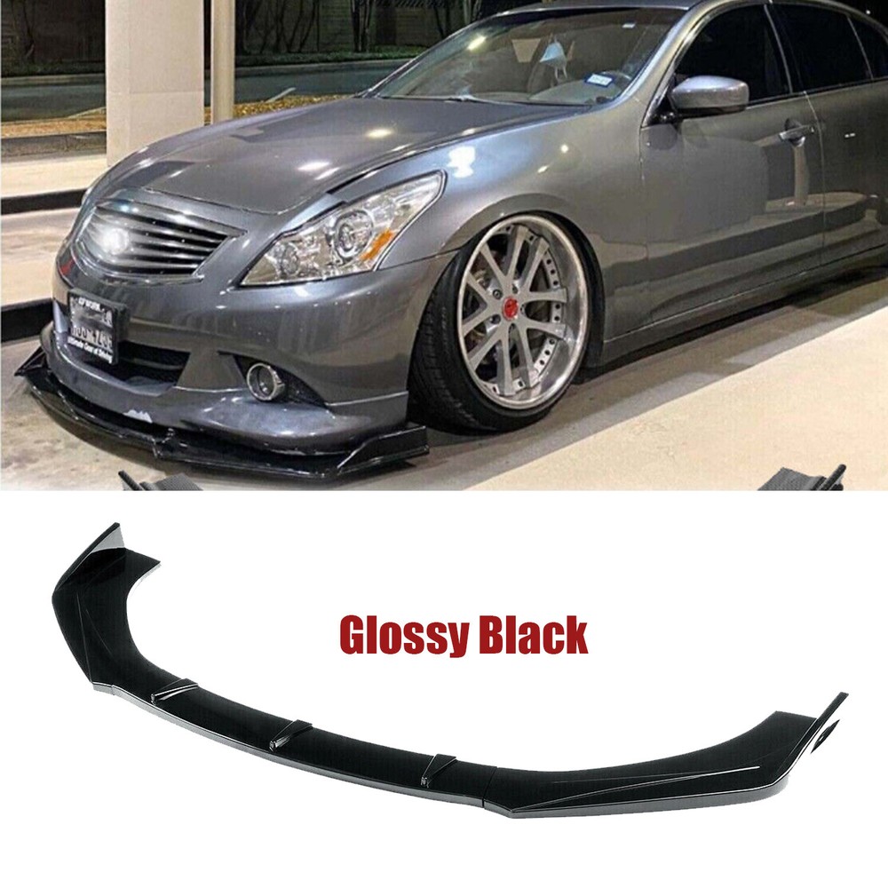 For Infiniti G35 Front Bumper Lip Spoiler Splitter Painted Glossy Black Finish