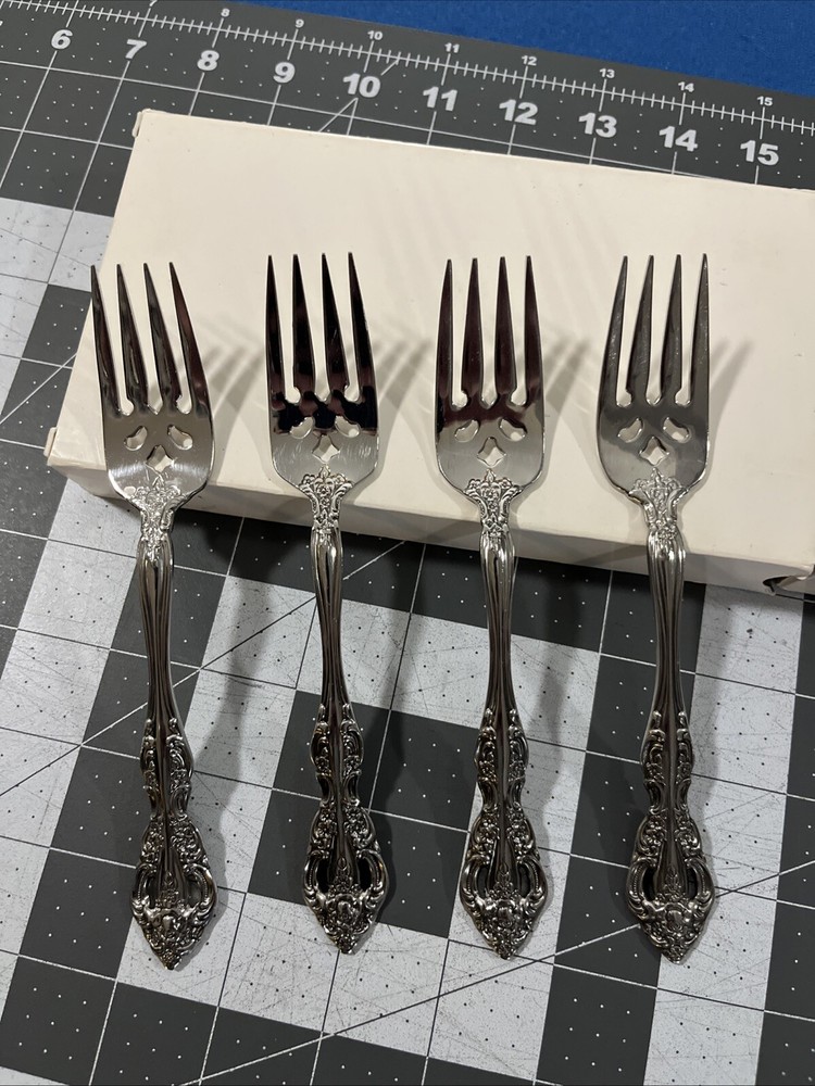 Oneida Cube Mark Michelangelo (4) Salad Forks Stainless Flatware Replacement