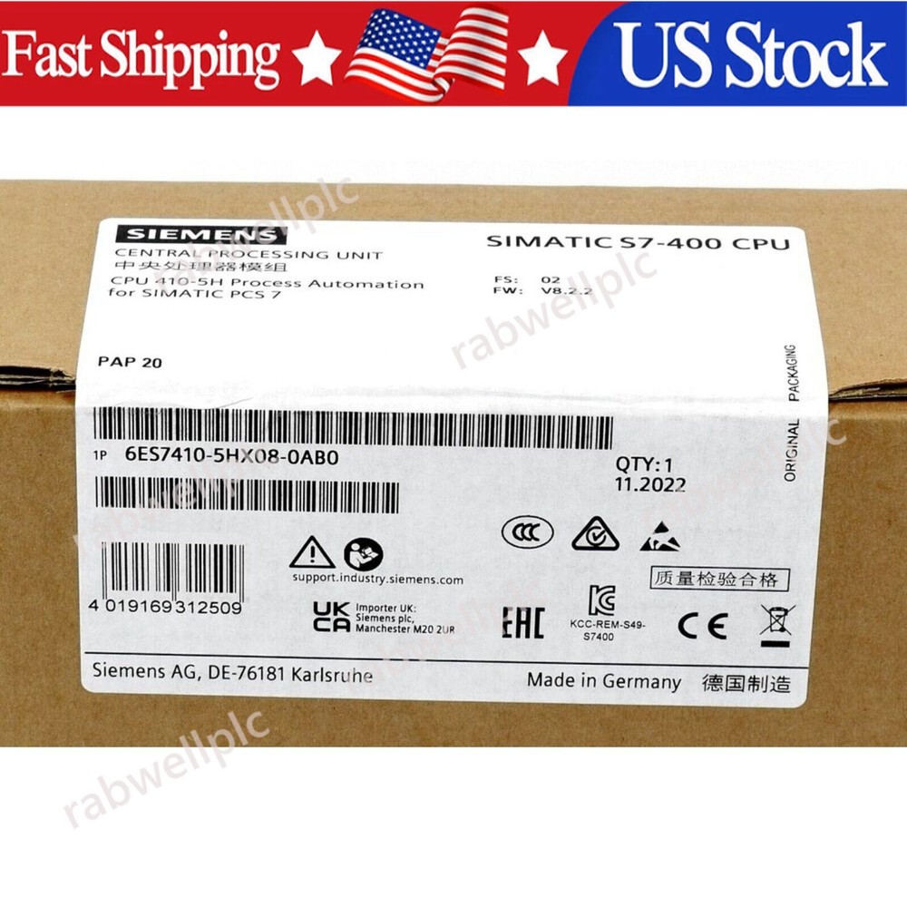 New Siemens SIMATIC PCS 7 CPU 410-5H 6ES7410-5HX08-0AB0 6ES7 410-5HX08-0AB0