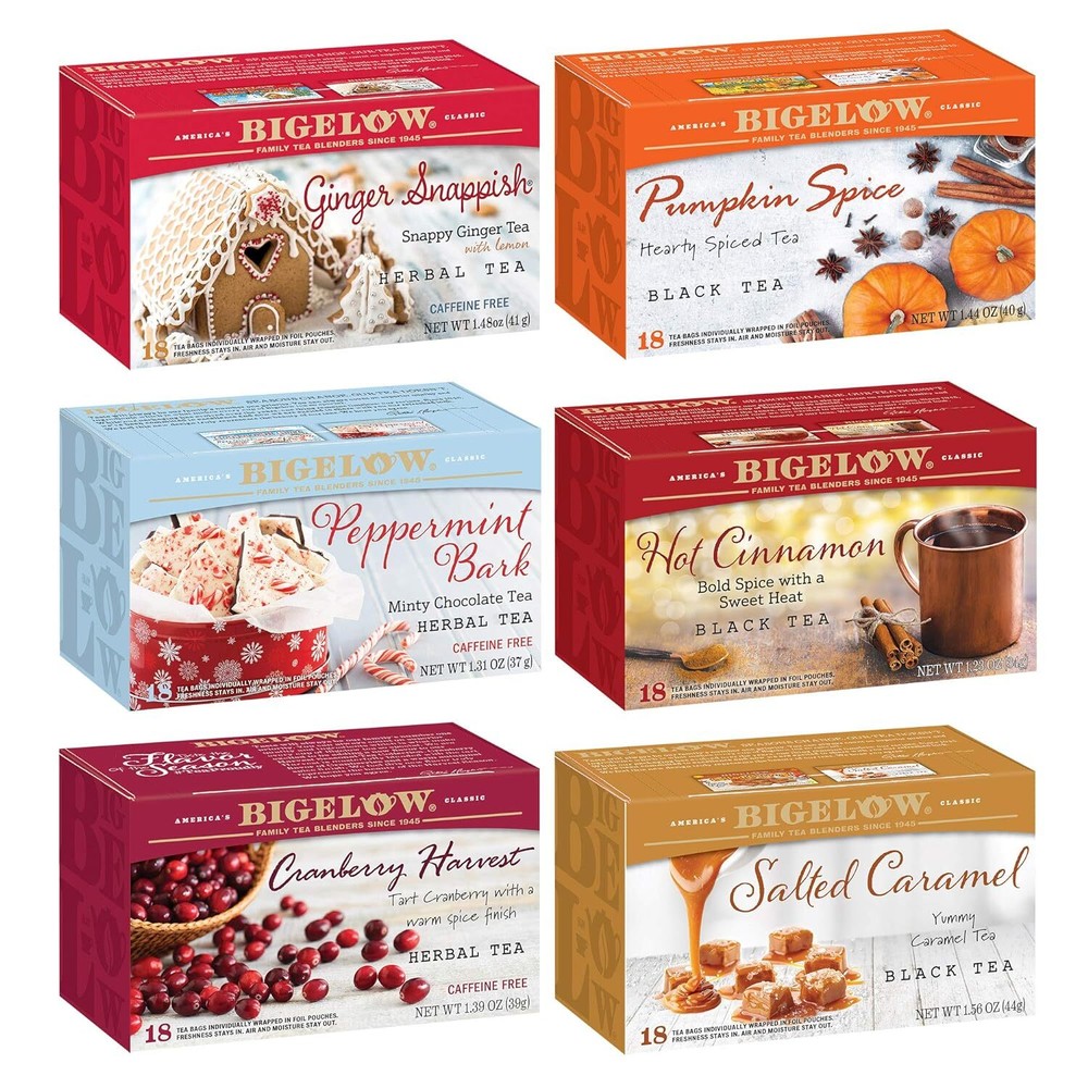 Seasonal Tea 6 Flavor Variety Pack, Mixed Caffeinated And Caffeine F-image