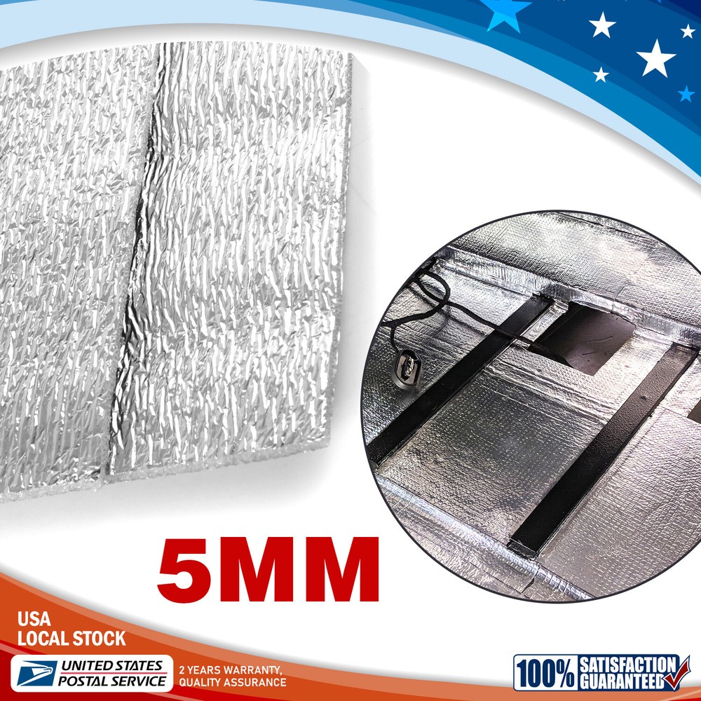 197mil car Hood Heat Shield Sound Deadener Mat Firewall Noise Thermal Insulation