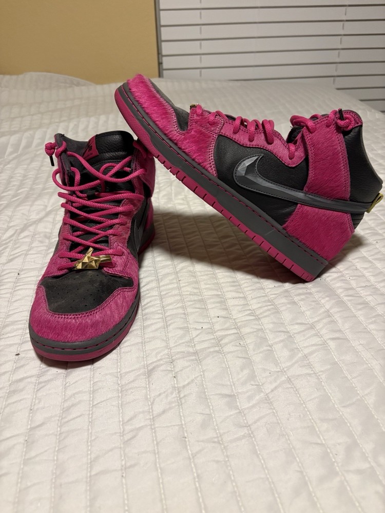 Nike SB Dunk High Run The Jewels Pink Pony Hair Men's size 12