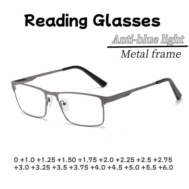 Gafas De Presbicia Lectura Marco Grande Cuadrado Visión Lejana Vintage Hombres