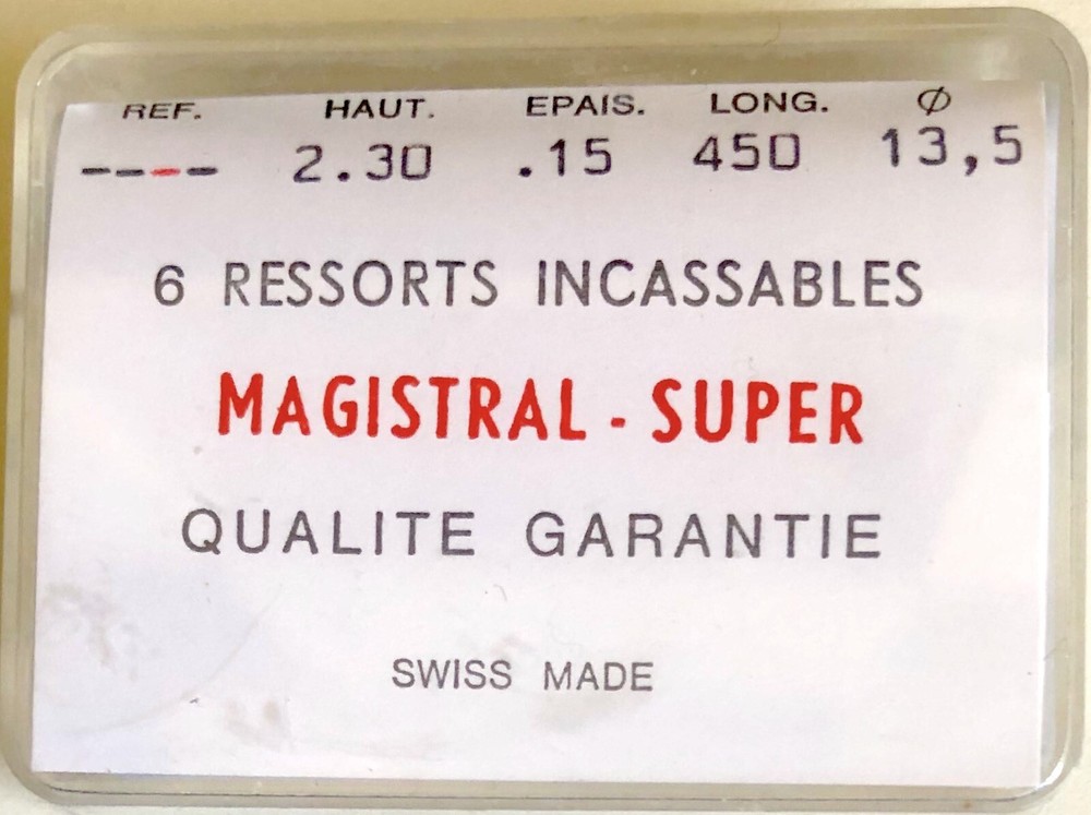 1X Mainspring 2.30x0.15mm Ø13.5 Watch 450/230 W45 BT Replacement