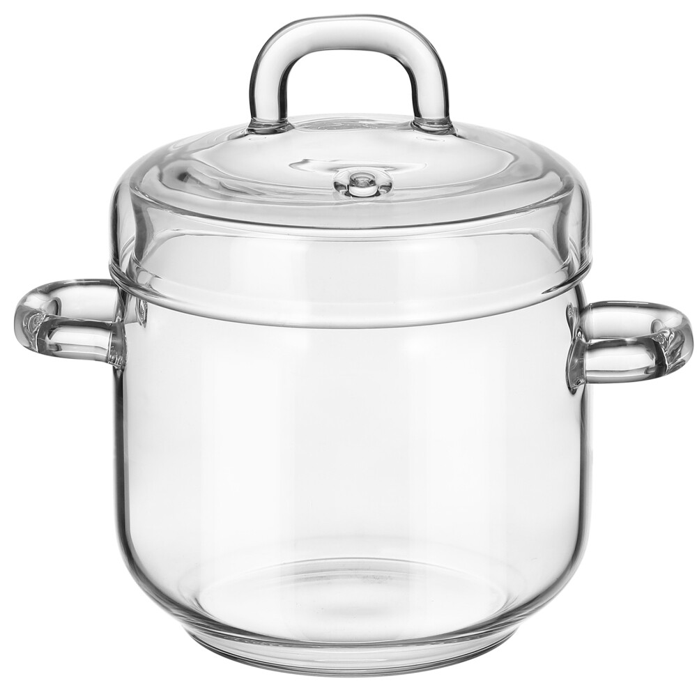 Glass Saucepan with Lid for Baby Food Cooking Restaurant Soup Containers