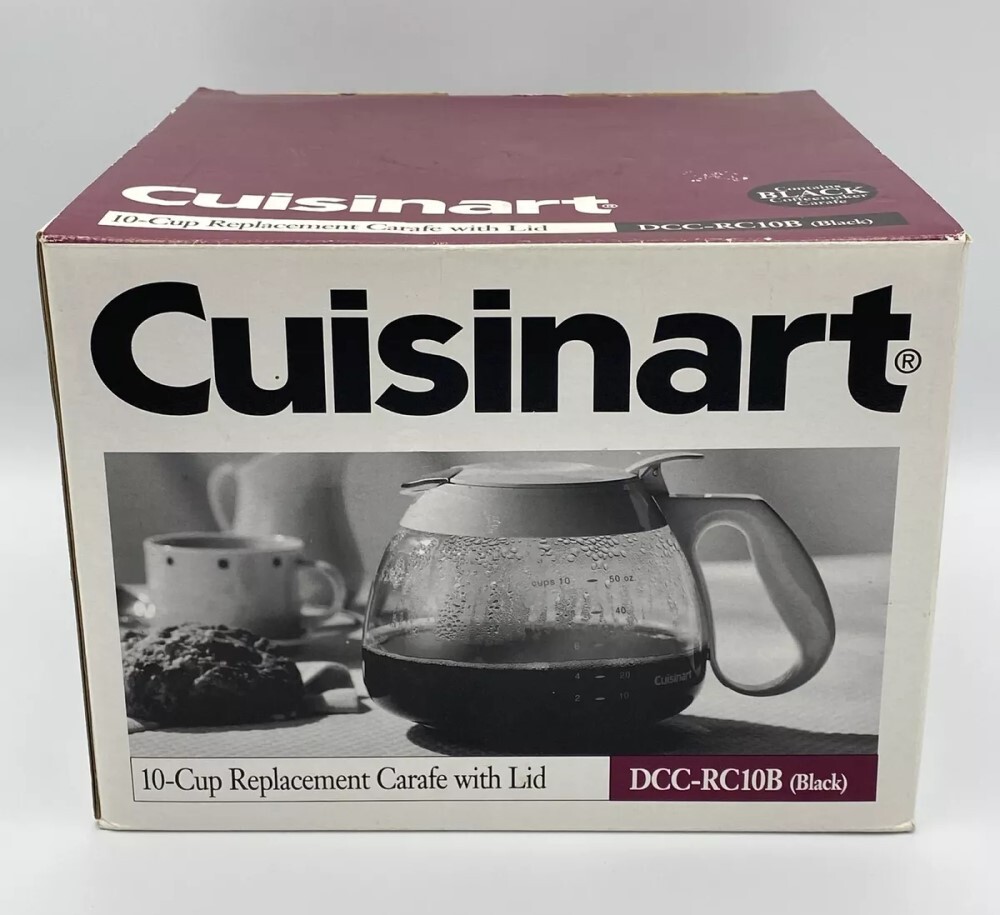 Cuisinart 10-Cup White Replacement Carafe with Lid for Coffee Maker DCC-RC10W