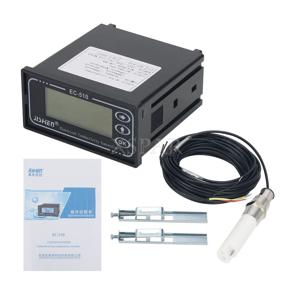 220V 0-200ms/cm 10.0 Sensor Conductivity Meter With Relay 4-20mA EC Controller
