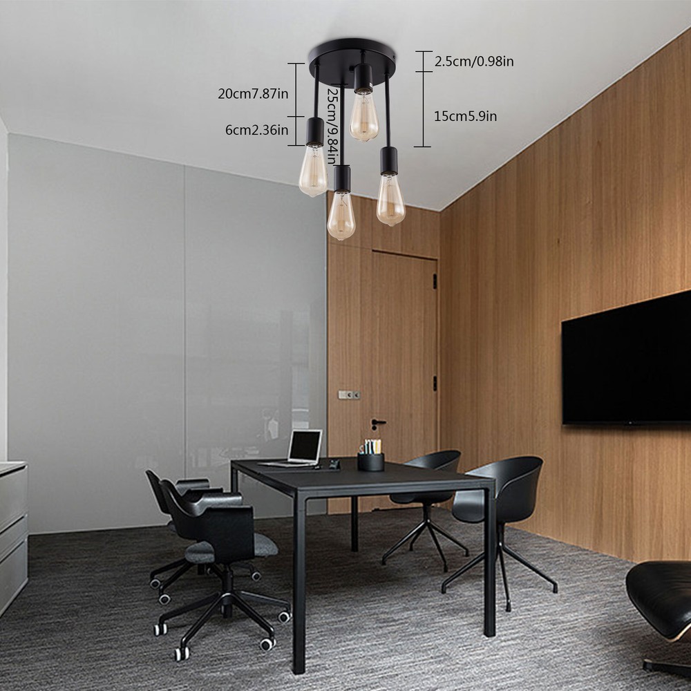 Elegant LED Chandelier Semi Flush Mount Crystal Ceiling Light for Living Room