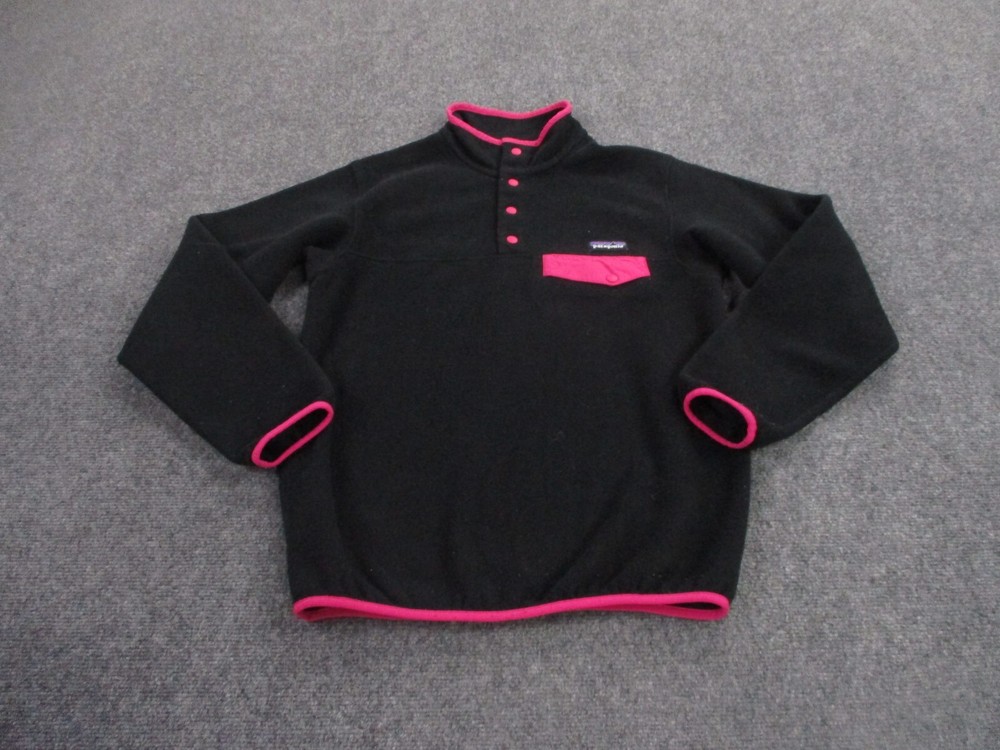 Patagonia Jacket Adult S Black Snap T Sweater Synchilla Fleece Jumper Womens