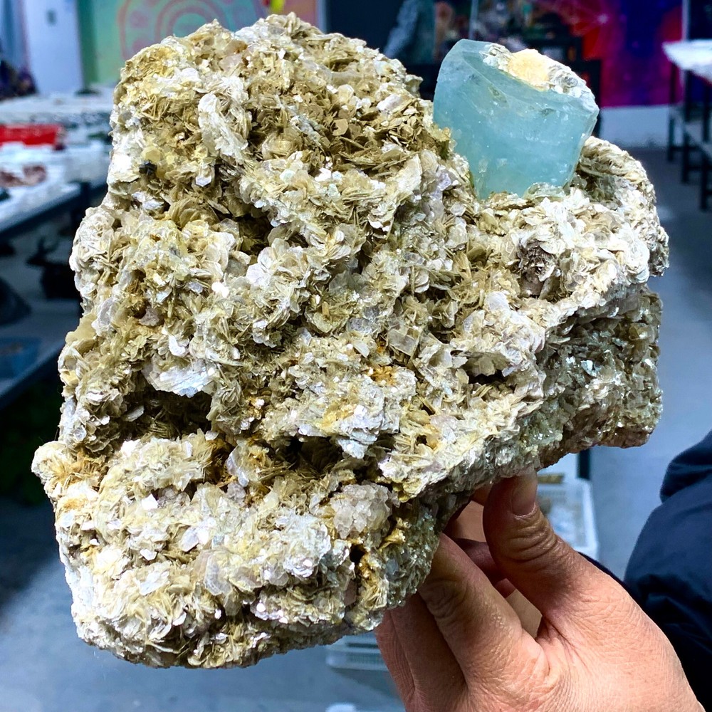 6.56LB Museum Top Grade Aquamarine Terminated with mica Crystal Specimen