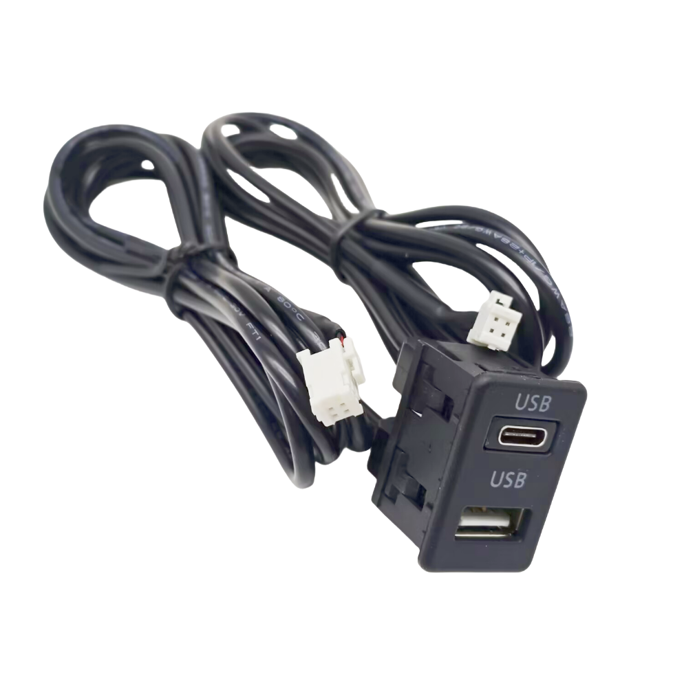 Type-C USB Panel Mount Extension Cable for Car Dashboard Flush Install