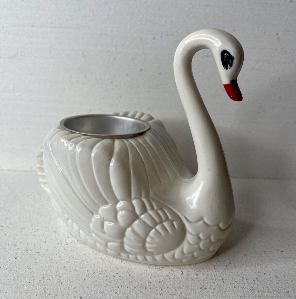 Vintage British Colony of Hong Kong Plastic Swan Tea Light Candle Holder