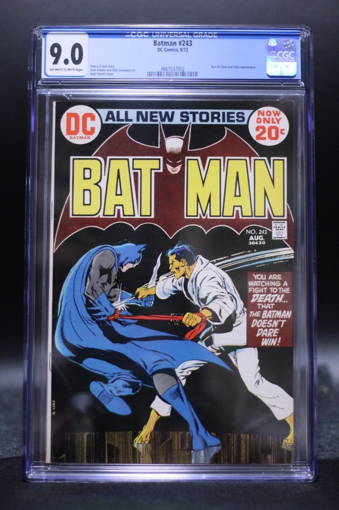 Batman (1940) #243 Neal Adams Cover & Art CGC 9.0 OW/WH Pages Ra's Al Ghul App