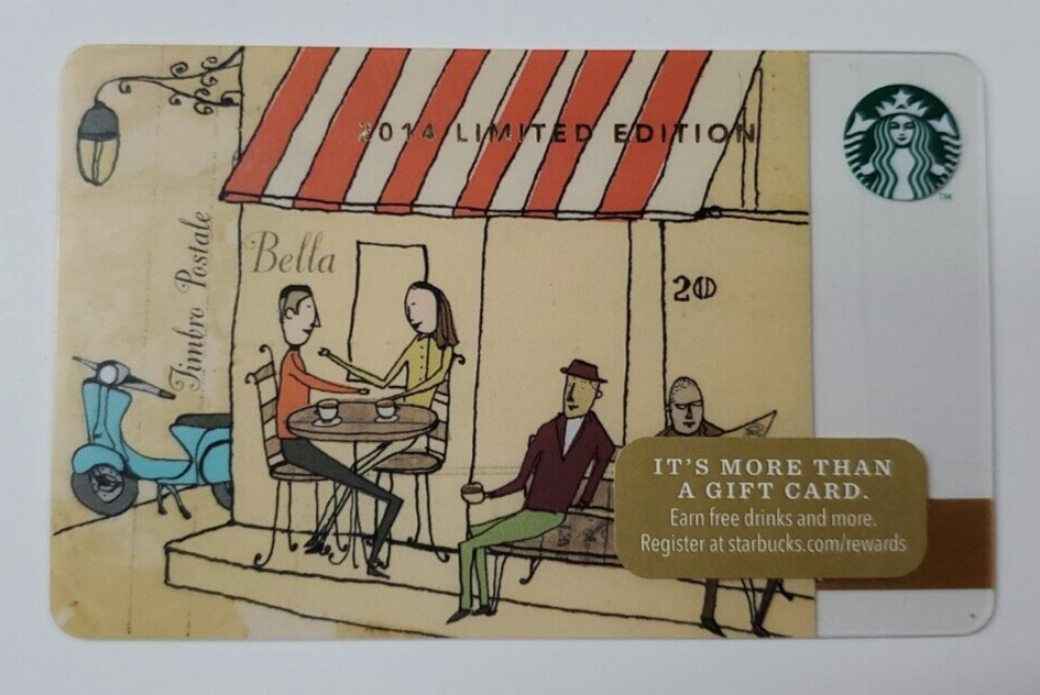 Starbucks 2014 Limited Edition Bella Cafe Vespa Gift Card #6103-image