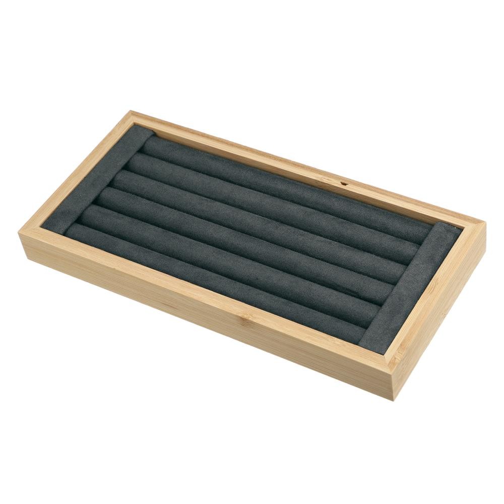 Bamboo Wood Ring Tray Stackable Storage Tray Showcase Organizer for Rings $