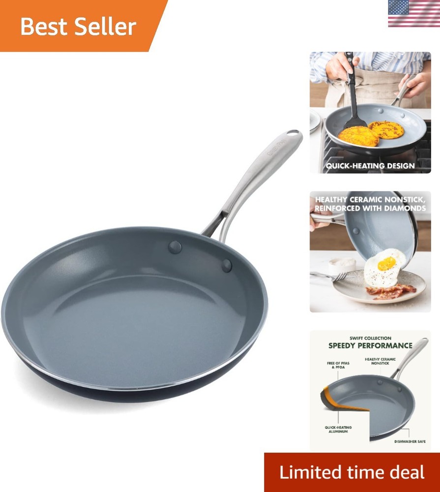 Effortless Cooking: 10” Ceramic Nonstick Frying Pan - Durable & Comfortable Grip