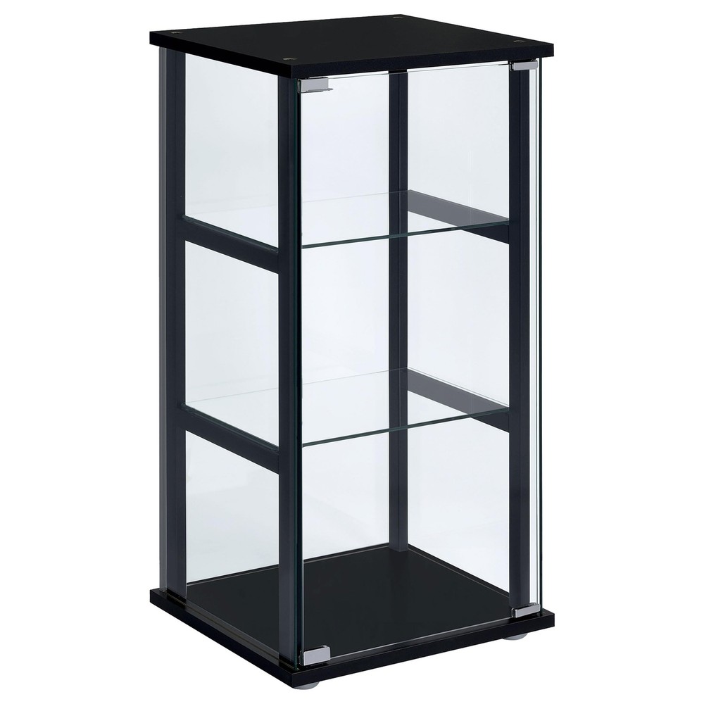 Modern 4-Shelf Clear Tempered Glass Curio Cabinet by Coaster Furniture