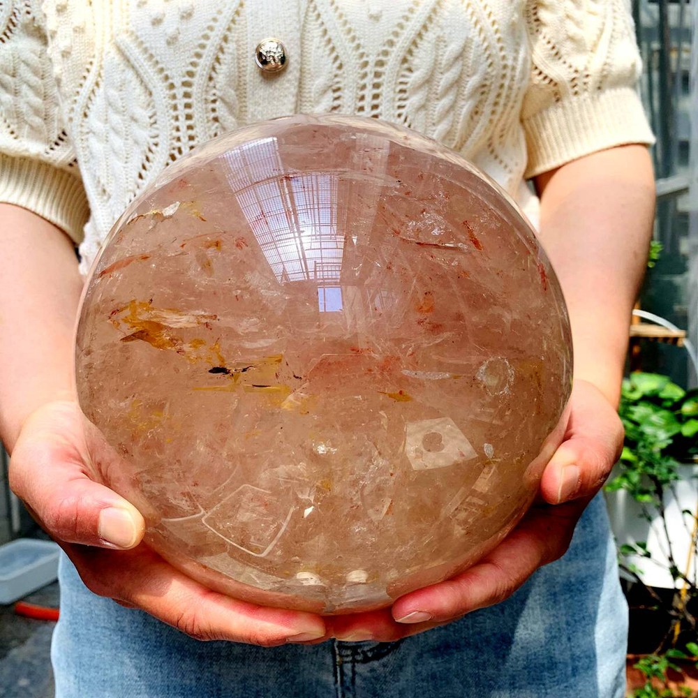 24.77LB Natural White gumflowercrystal ball quartz crystal energy reiki healing