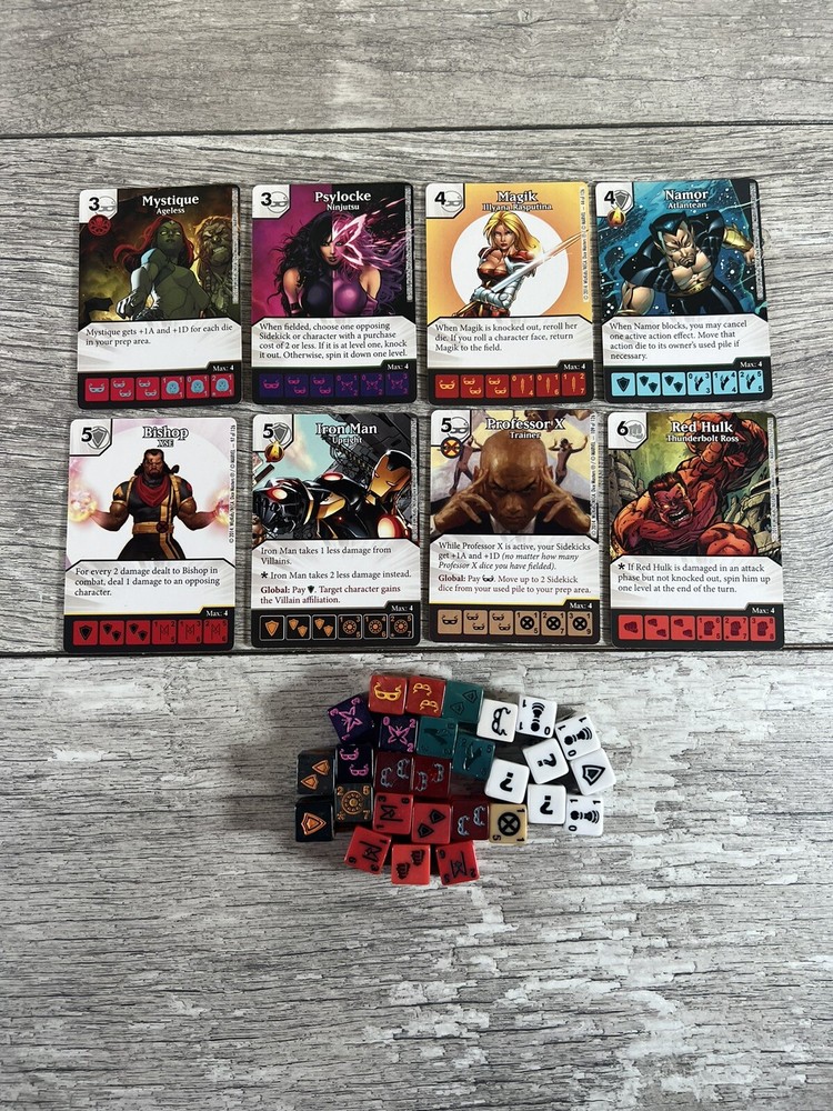 Dice Masters Lot 28 Dice and 8 Random Cards No Matched Card Dice Sets