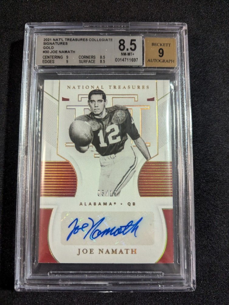 2021 National Treasures Collegiate Signatures Gold Joe Namath /10