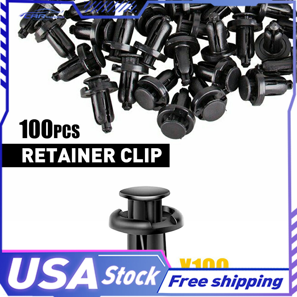 100x Accessories Hood Fender Push Retainer Rivets Fastener Bumper Type For Honda