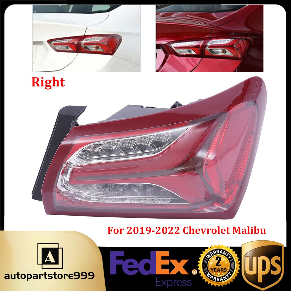 For Chevrolet Malibu 2019-2022 Passager Side Tail Light Outer LED Rear Lamp RH