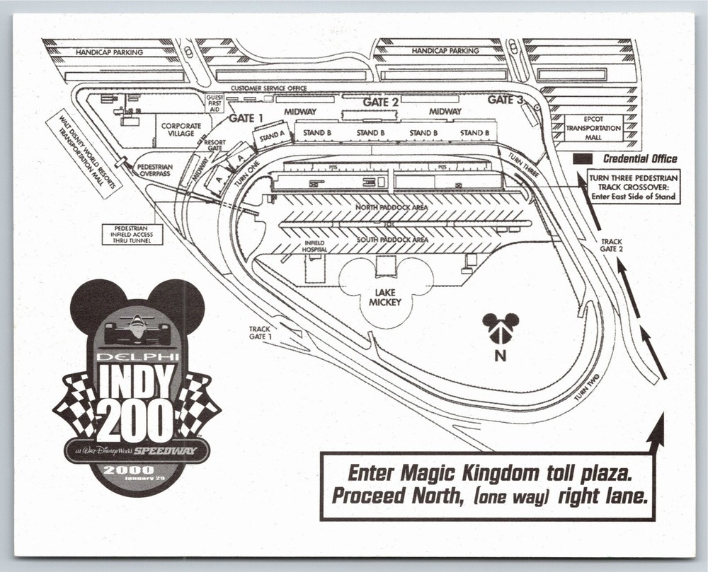 2000 Indy 200 Walt Disney World Speedway VIP Credential Coupon & Track Map-image