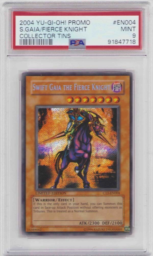 SWIFT GAEA FIERCE KNIGHT YUGIOH LIMITED HOLO #EN004 PSA #91847718/20 MINT 9 2004