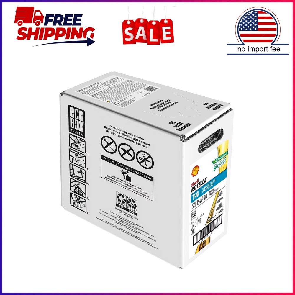 Shell Rotella T4 Triple Protection 15W-40 Diesel Engine Oil, 3 Gallon