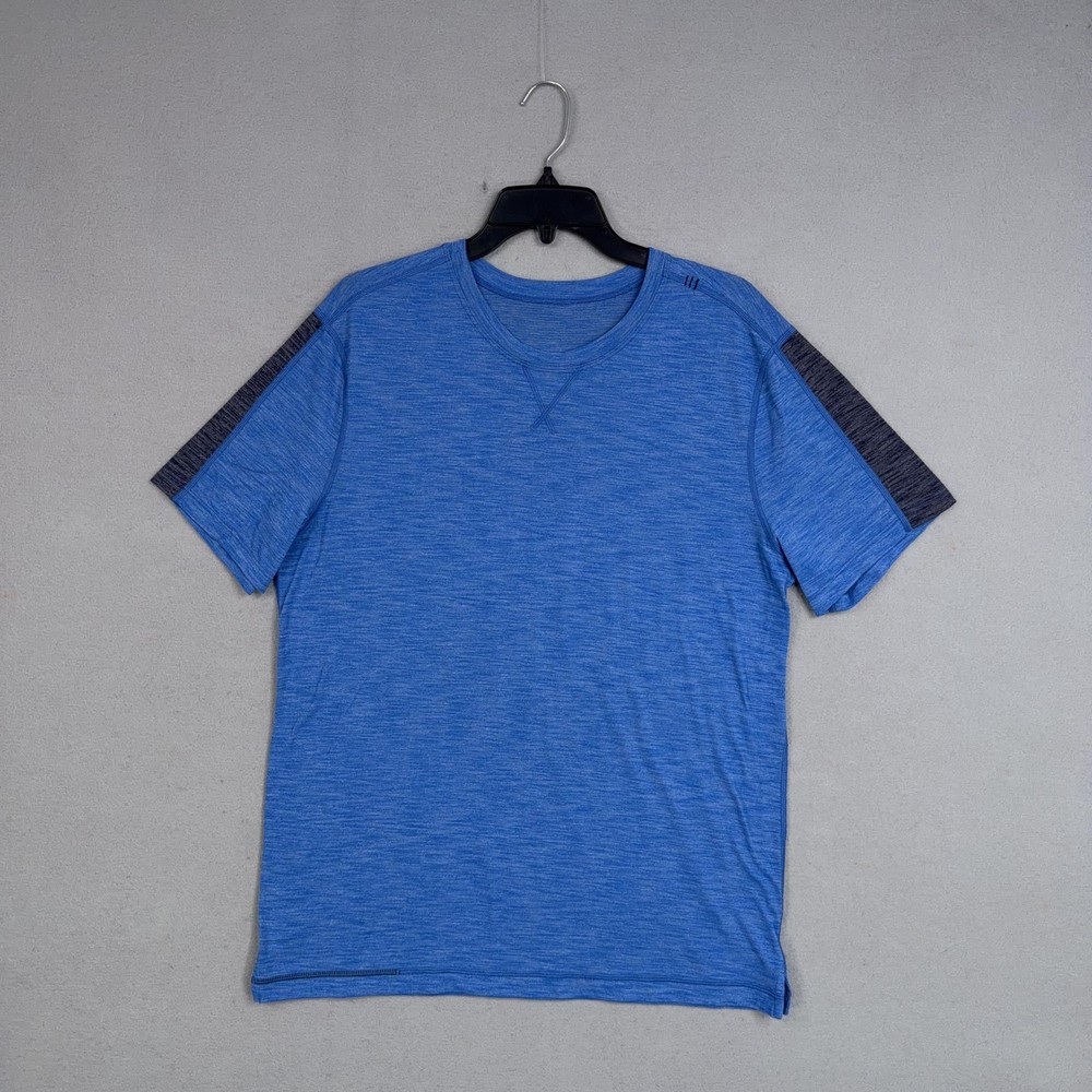 Lululemon Shirt Mens Large Blue Short Sleeve Athletic Gym Training Tee Running