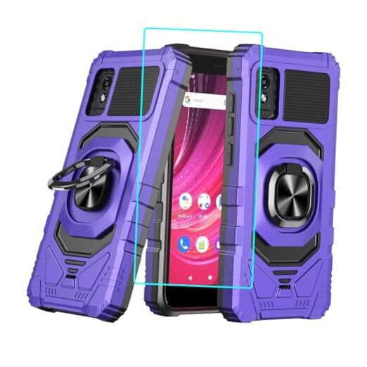 BLU Studio Mini 2023 Purple Case with Dual Layer Protection & Screen Protector  