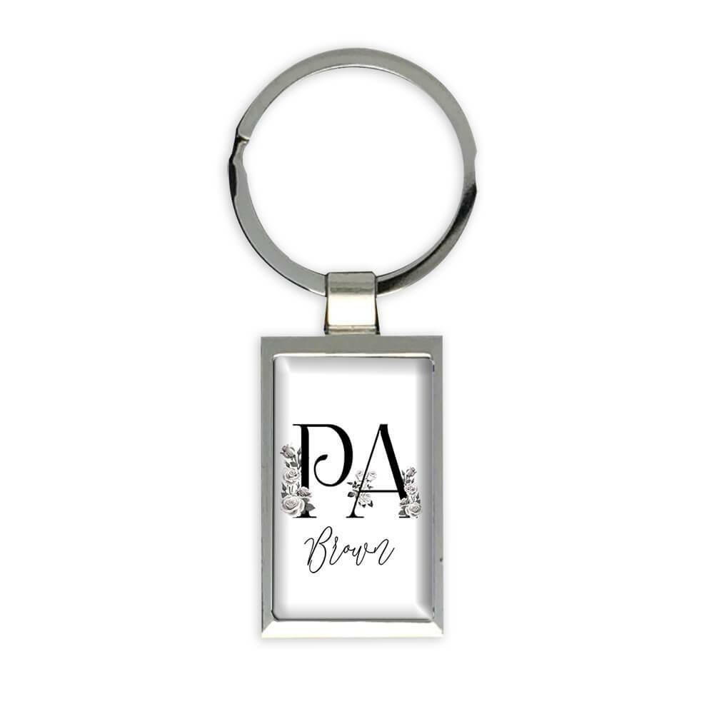Personalized Boho Floral PA Name Keychain Gift for Physician Assistant