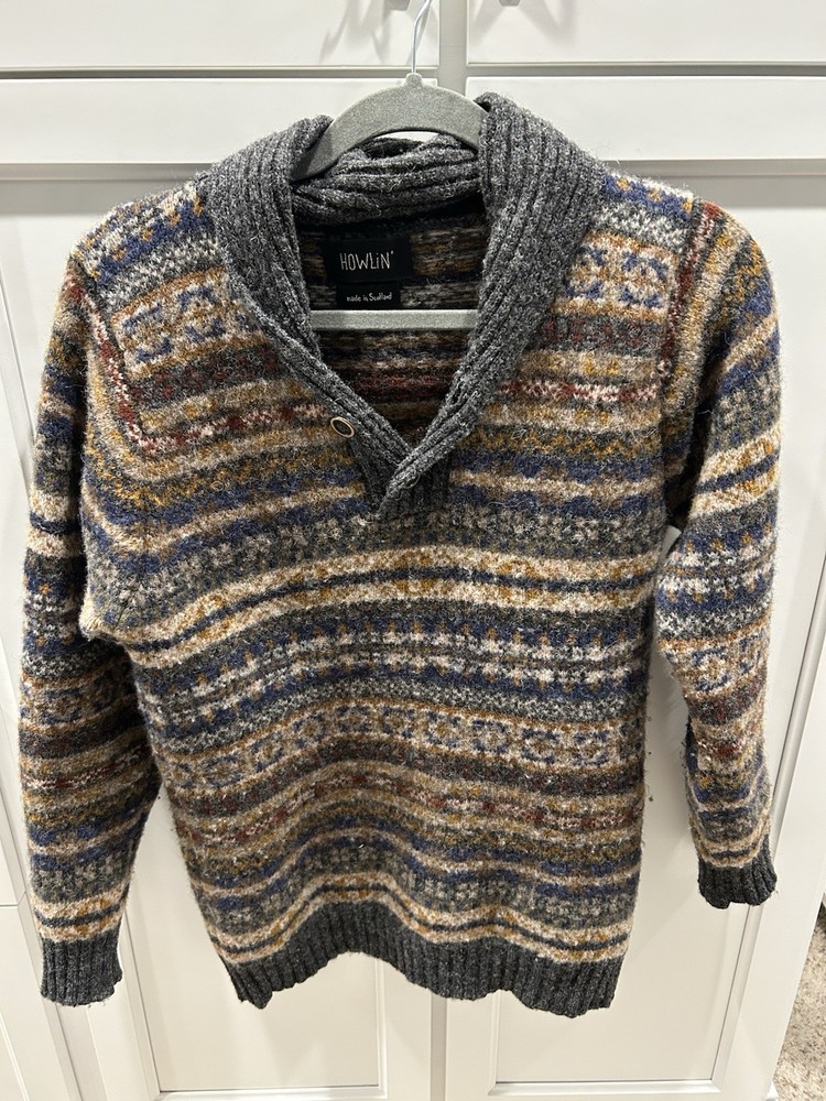 Howlin Men's Wool Sweater Small, Made in Scotland