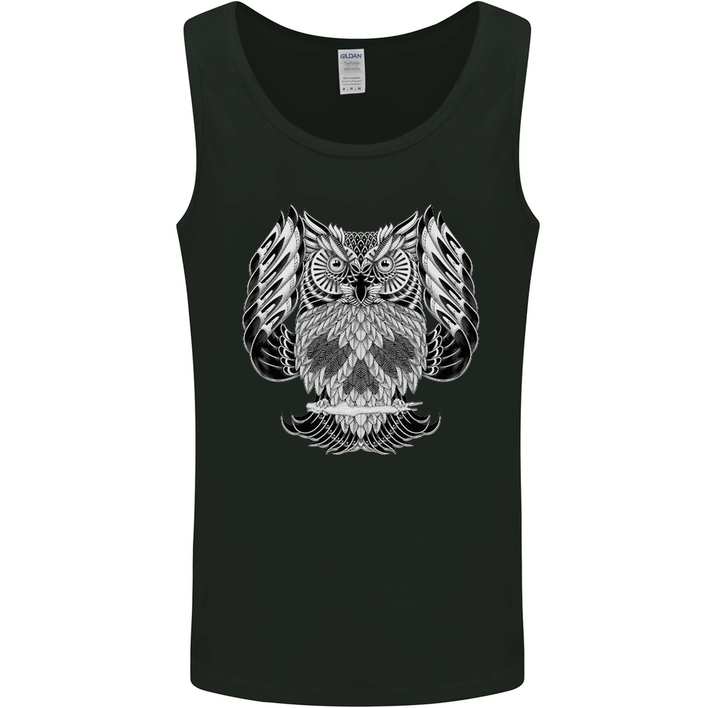 Owl Skull Ornithology Mens Vest Tank Top