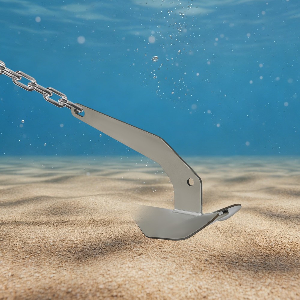Delta 14 lb 7 kg Style Boat Anchor, Stainless Steel Boats from 20-35 ft*