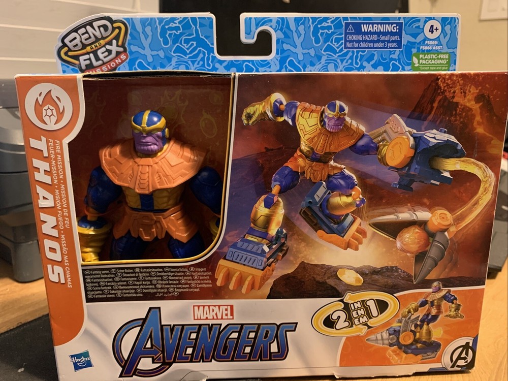 Avengers Marvel Bend and Flex Missions Thanos Fire Mission Figure - New