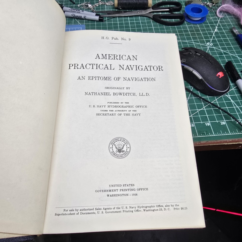 1958 American Practical Navigator Bowditch H. O. Pub. No. 9 Epitome of Navig.