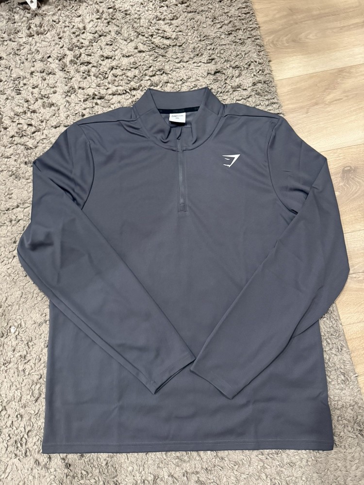 Men’s Gymshark Arrival 1/4 Zip Top Grey Size XXL Slim Fit