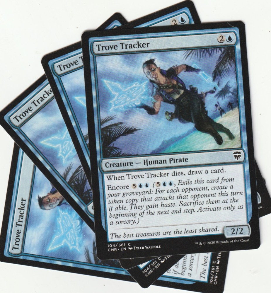 4 MTG TROVE TRACKER Blue Creature Playset - CMR/EN NM/EX Condition