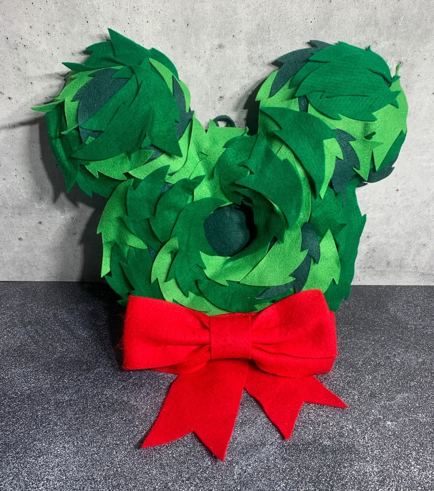 Vintage Disney Mickey Mouse Felt Wreath Christmas Decor