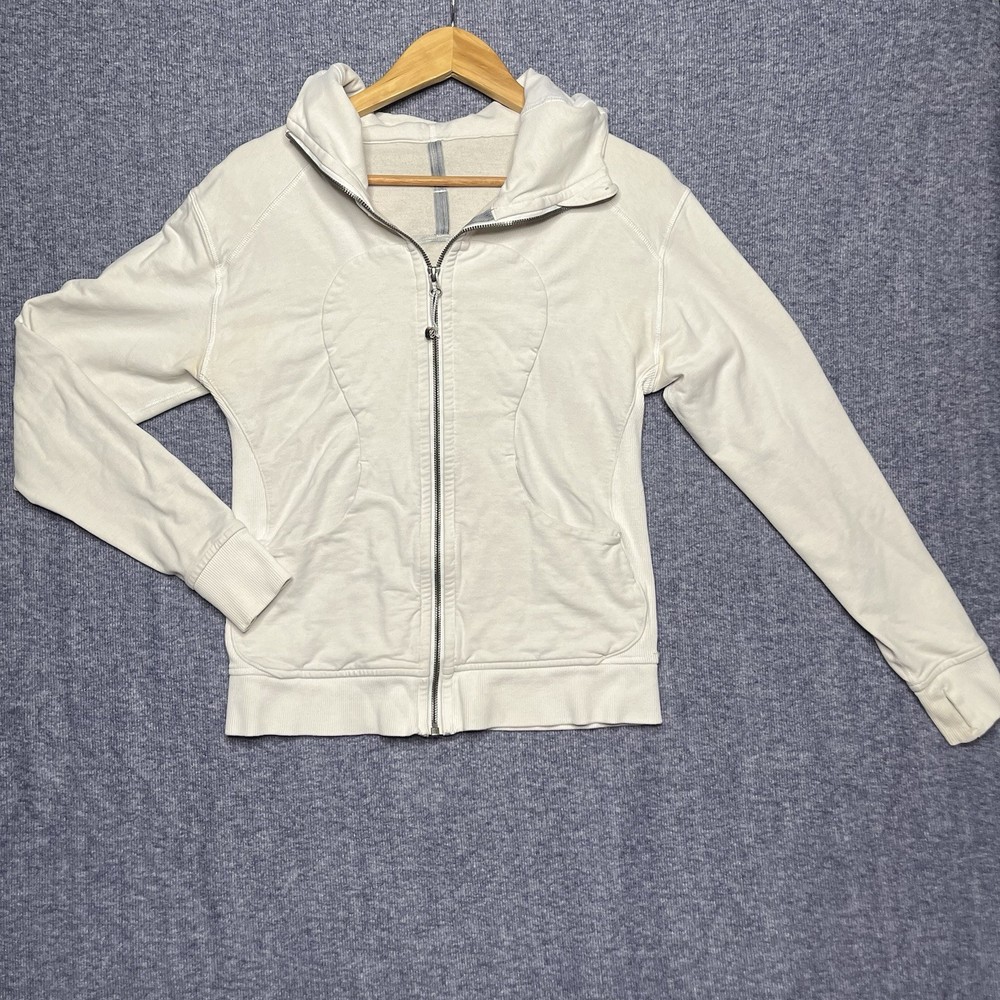 Lululemon Define Hooded Jacket in White Womens Size 6 with Minor Flaw