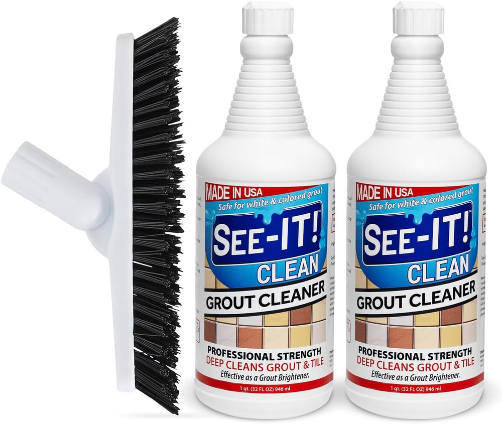 Grout Cleaner 2-Pack 32oz with Floor Brush Safe for All Tile Surfaces