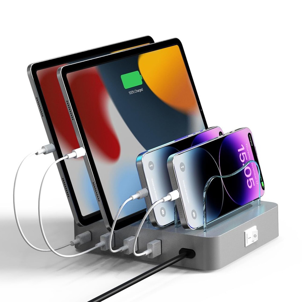 4-Port USB Fast Charging Station Dock for Multiple Devices  