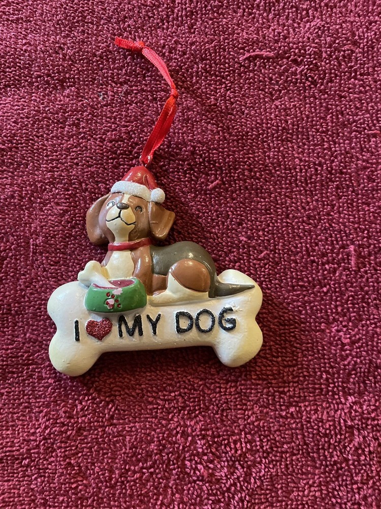 “I ❤️ My Dog” Ceramic Christmas Ornament